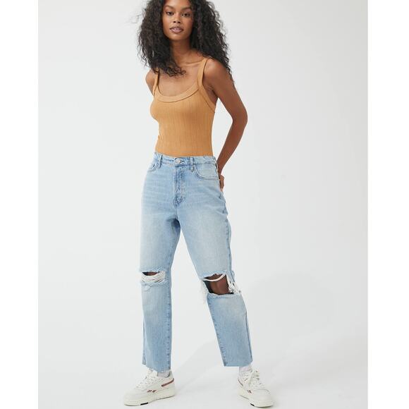 Urban Outfitters BDG Slim Straight Distressed Ripped Light Jeans sz 32 NWT $64 - Picture 1 of 12